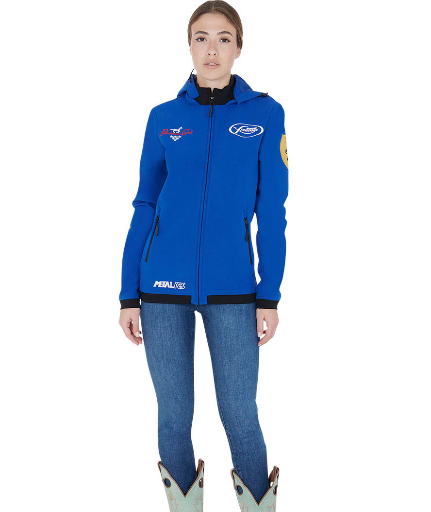 Giacca softshell unisex multilogo con zip, cappuccio ed elastico in vita e sui polsini - foto 5