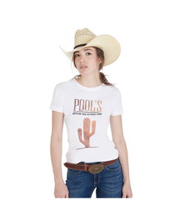T-shirt da donna slim fit con stampa Cactus effetto pelle fresca e traspirante