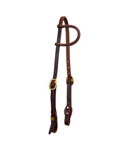 Testiera western ad orecchio in cuoio 5/8" per cavalli con sistema quick change