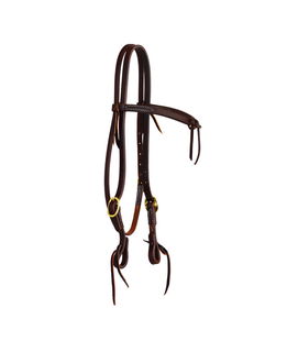 Testiera western in cuoio 5/8" per cavalli con nodo sul frontalino dritto