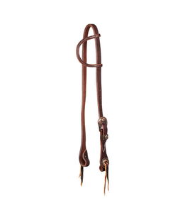 Testiera western ad orecchio per cavalli in cuoio 3/4" con conchos e fibbie ramate