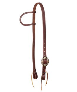 Testiera western ad orecchio per cavalli in cuoio 5/8" con sgancio rapido