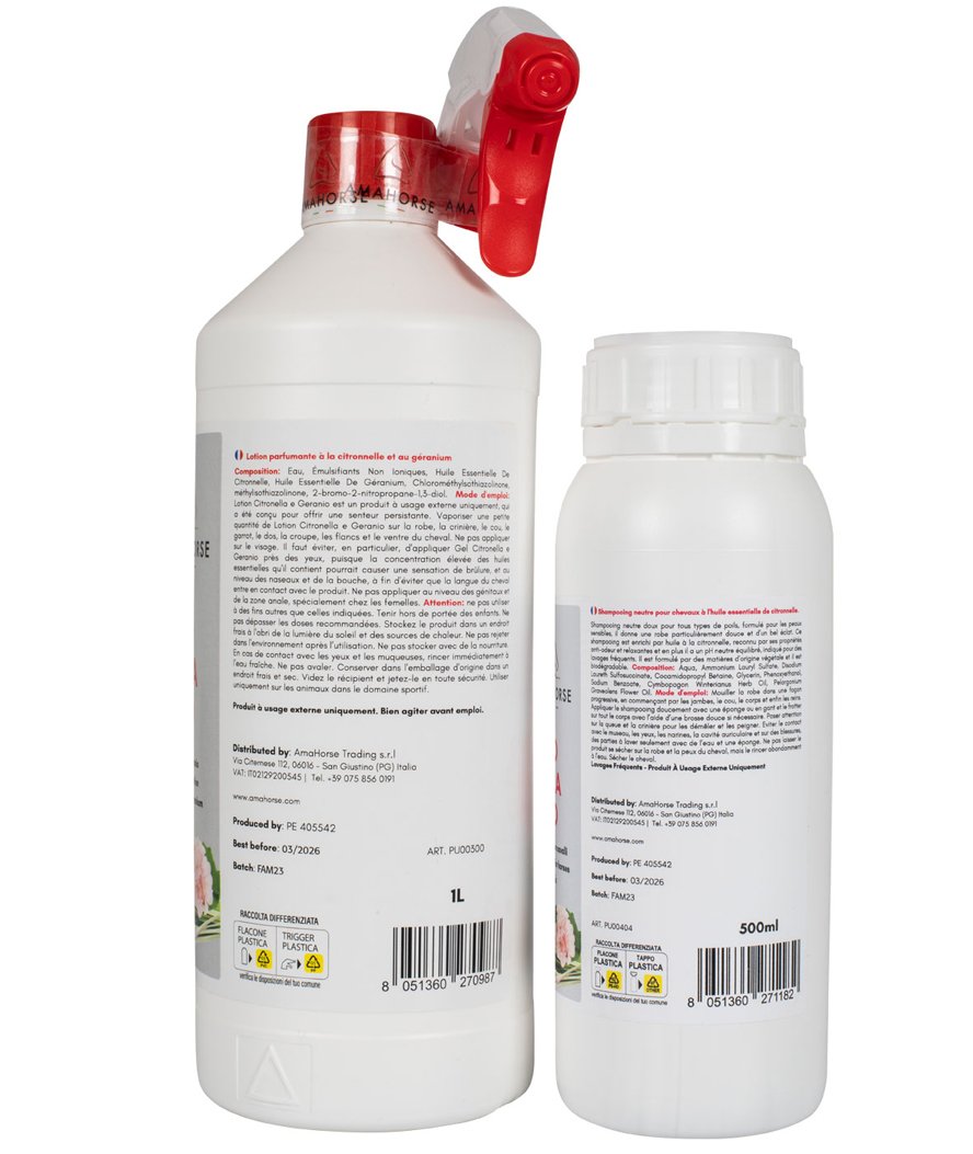 Kit anti insetti lozione citronella e geraneo 1000 ml e shampoo citronella 500 ml - foto 1