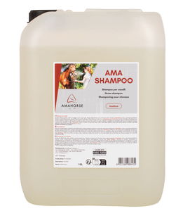 Shampoo per cavalli delicato inodore adatto al lavaggio di tutti i tipi di pelo tanica da 10 litri