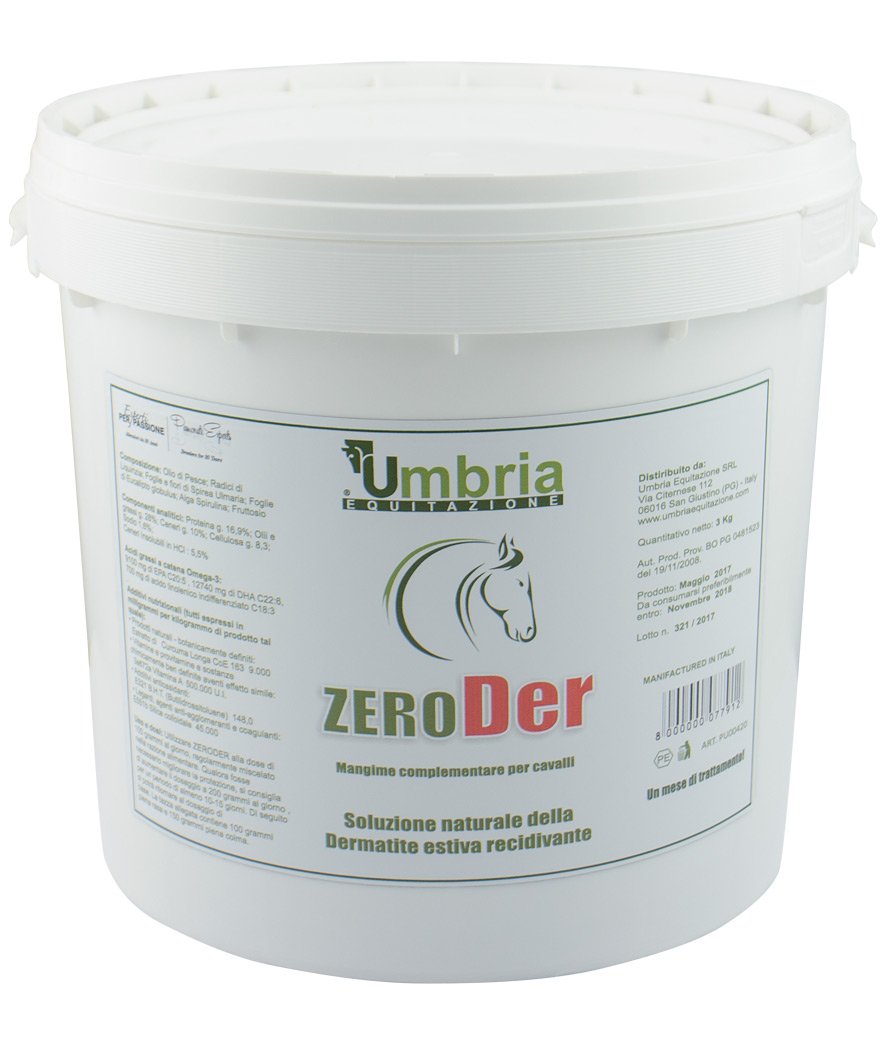 ZeroDer soluzione naturale coadiuvante per la dermatite estiva recidivante dei cavalli 3 Kg