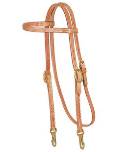 Testiera western cuoio grasso frontalino diritto