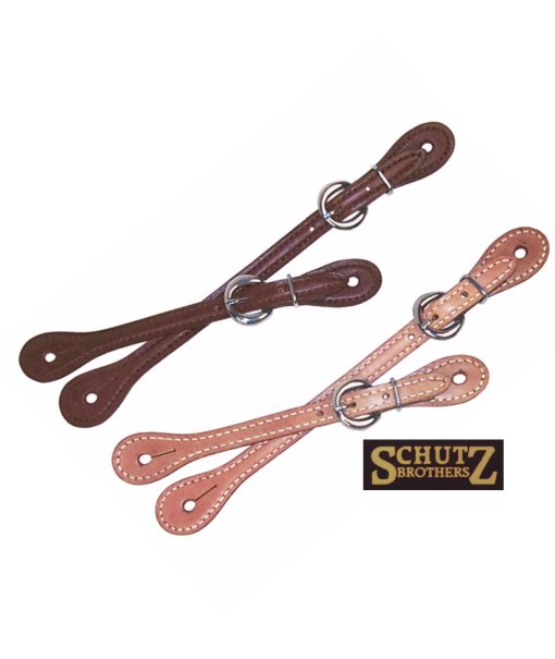 Cinturini per speroni americani Schutz Brothers da donna stretti in cuoio con lavorazione border stamp