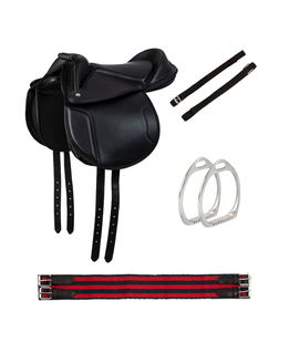 Sella pony shetland con maniglione completa di staffe staffili e sottopancia