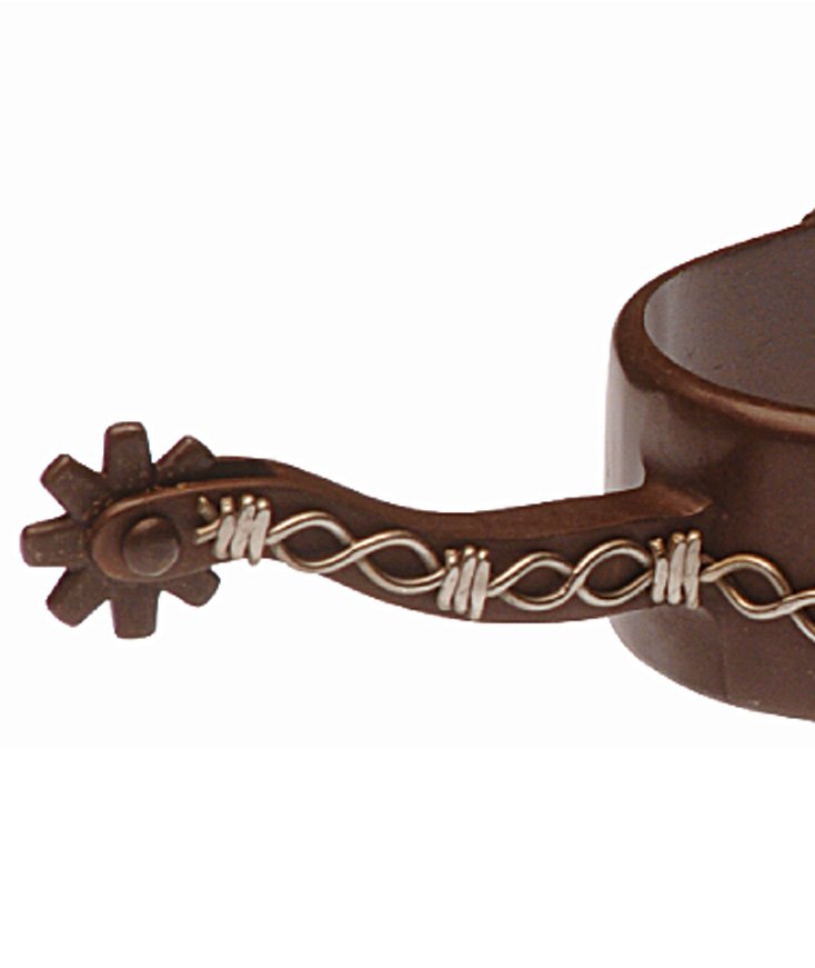 Speroni western in ferro brunito con decoro catena - foto 1