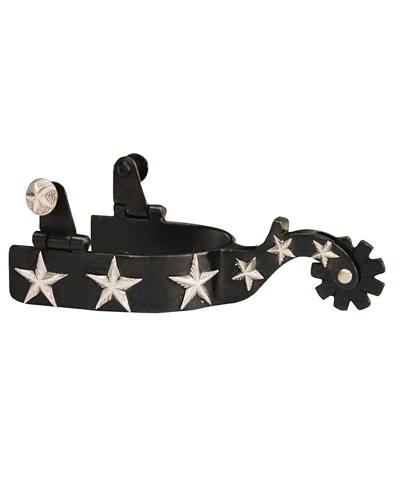 Speroni americani in ferro brunito decorazione con borchie a forma di stella