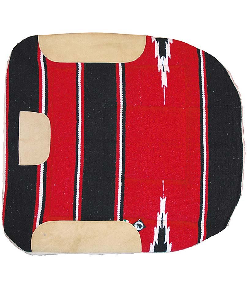 Sottosella da barrel imbottito esterno tessuto navajo o pile, bordo pura lana e rinforzi in pelle