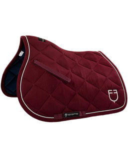 Sottosella Pony in cotone a quadri grossi con passamaneria a contrasto e logo Equestro