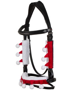 Set 3 rivestimenti in feltro collezzione Natale per cavezze e briglie