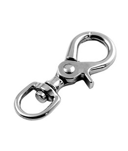Moschettone per lunghina con cameretta tonda in acciaio inox