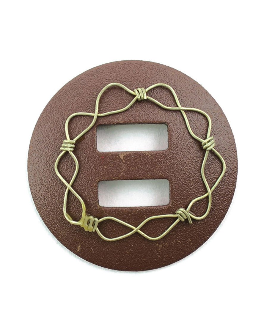 Conchos in metallo sella western con decorazione catena misura 3,9cm colore brunito