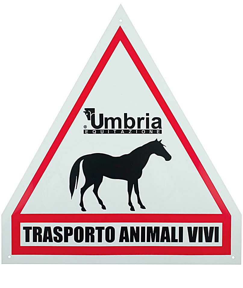 Cartello trasporto animali vivi, triangolare in plastica per van