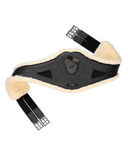 Techno-fur candy girth sottopancia da salto a caramella in pelle vegana e lana artificiale
