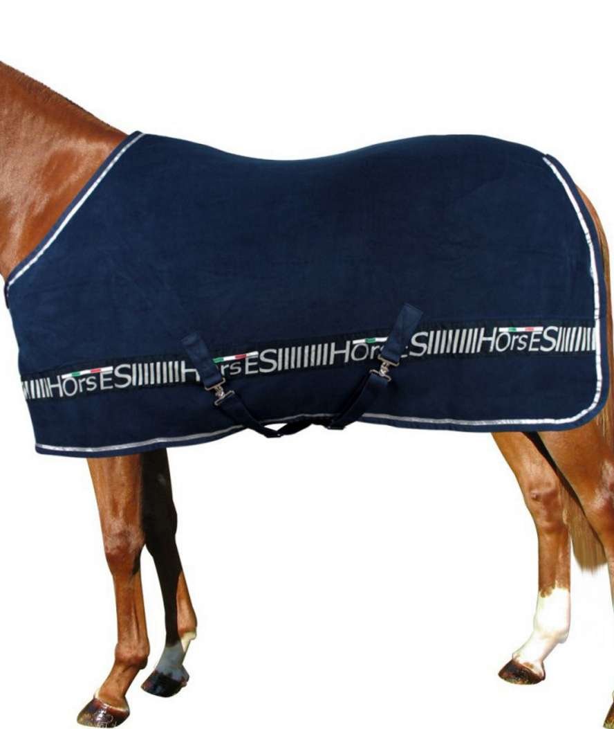 Coperta per cavalli in pile con cinghie logo stampato su striscia modello Gloss - foto 1