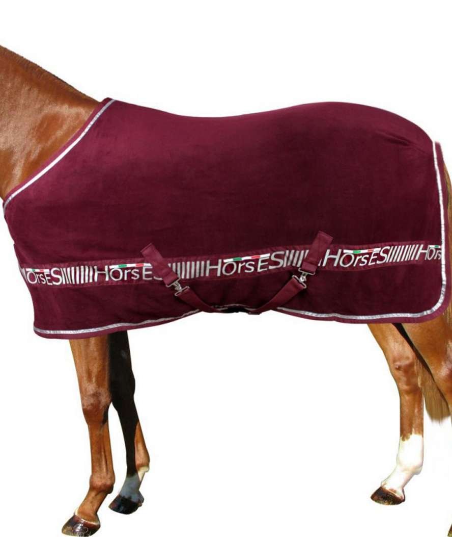 Coperta per cavalli in pile con cinghie logo stampato su striscia modello Gloss - foto 2