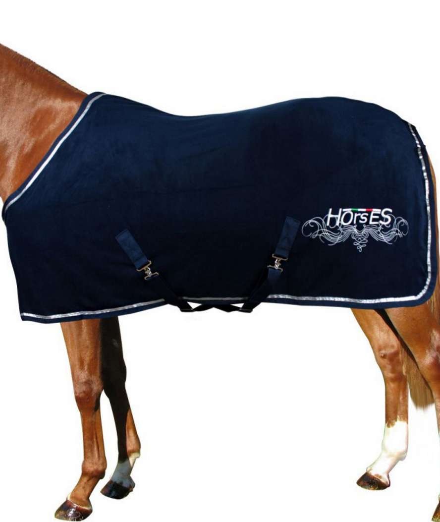 Coperta per cavalli in pile con cinghie logo stampato modello Glam - foto 2