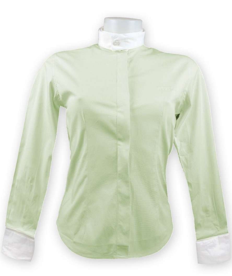 Camicia da gara da donna con plastron in cotone elasticizzato