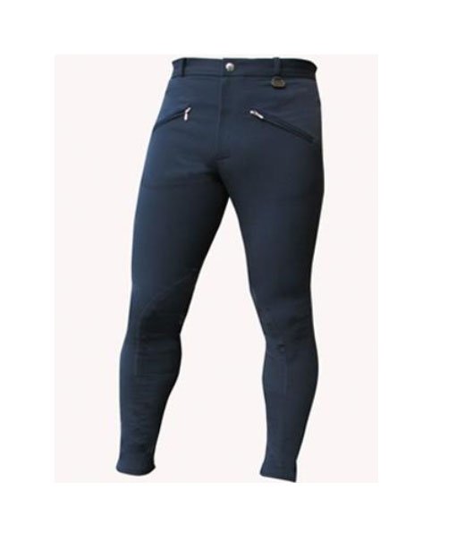 Pantaloni da equitazione per uomo multistretch con tasche a zip