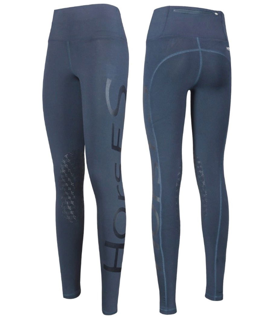 Leggings da equitazione con tessuto super elasticizzato e grip sulle ginocchia per donna