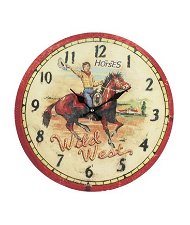 Orologio tondo parete soggetto cavalli