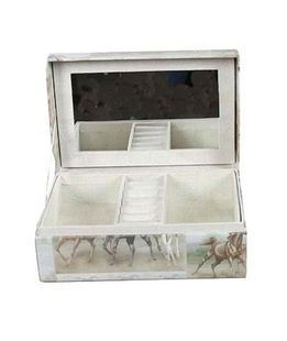 Cofanetto portagioie tessuto rigido equestre