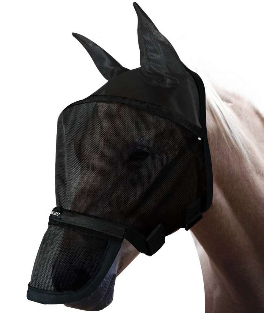 Maschera per cavalli antimosche con coprinaso rimuovibile modello Big Mask