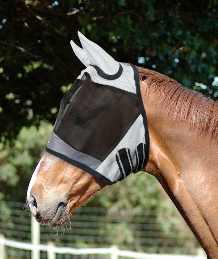Maschera antimosche in tessuto con rete fine e bordi in pile Fly Shield per cavalli - foto 1