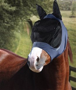 Maschera per cavalli antimosche in lycra con rete Lunga per occhi