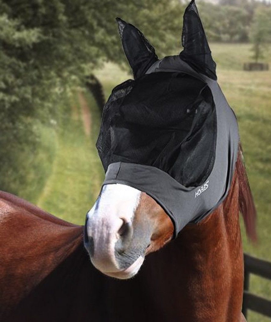 Maschera per cavalli antimosche in lycra con rete Lunga per occhi - foto 1