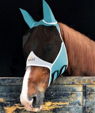 Maschera antimosche in tessuto elasticizzato e rete sottile Horses Pro Fly per cavalli