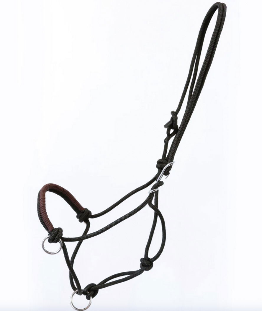 Cavezza noseband con nodi e anelli per agganciare le redini