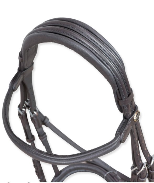 Briglia per cavalli bombata in cuoio liscio modello Arezzo comfort - foto 3