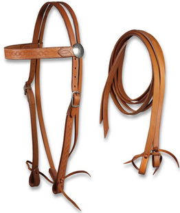 Briglia western equitazione cuoio redini
