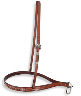 Noseband cavezza Hokla cuoio liscio decorazioni