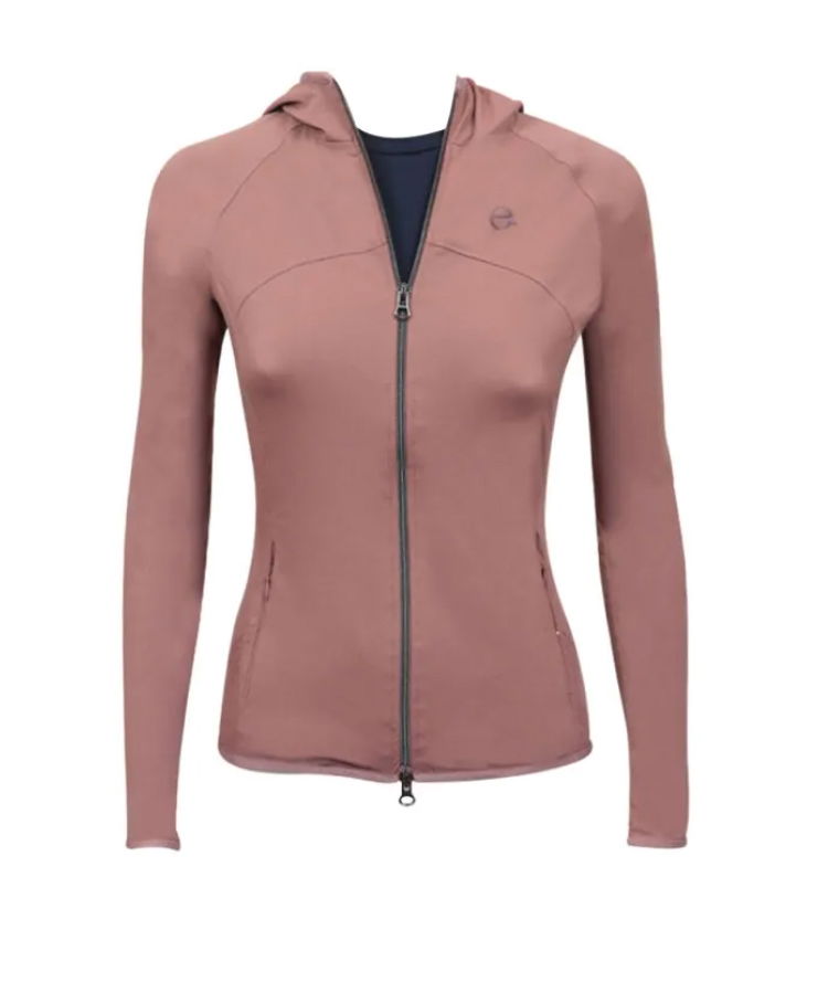 Felpa equitazione donna in Softshell modello Tessa con zip e cappuccio