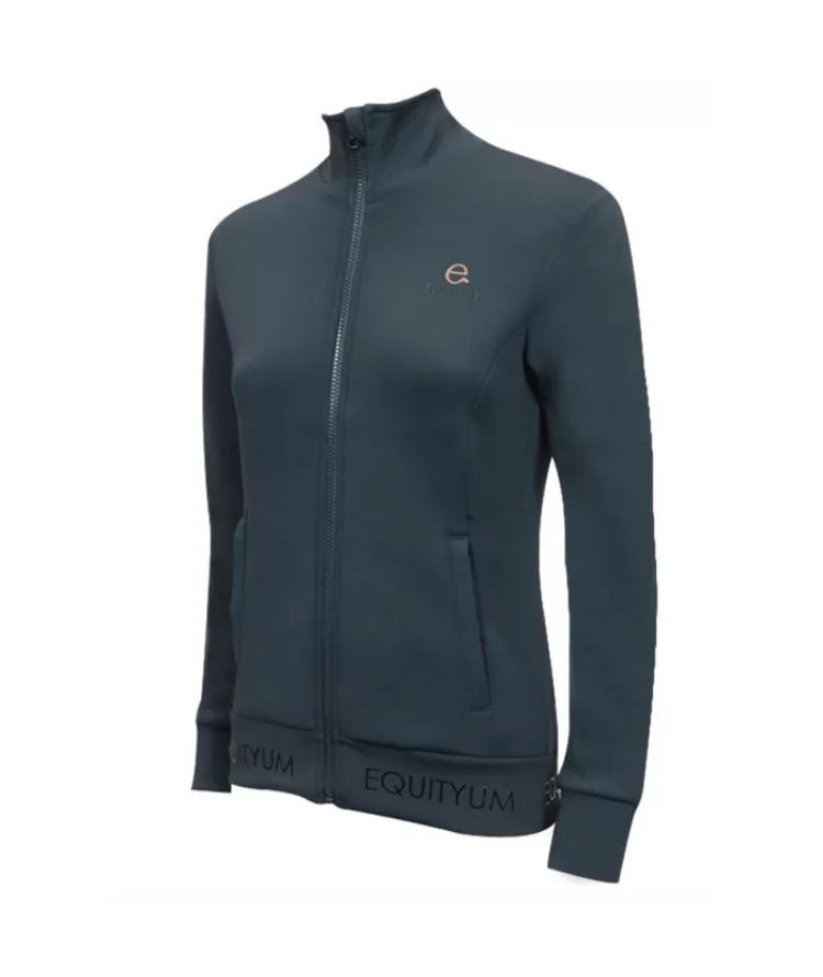 Felpa equitazione da donna in tessuto tecnico Softshell modello Elina con zip e senza cappuccio