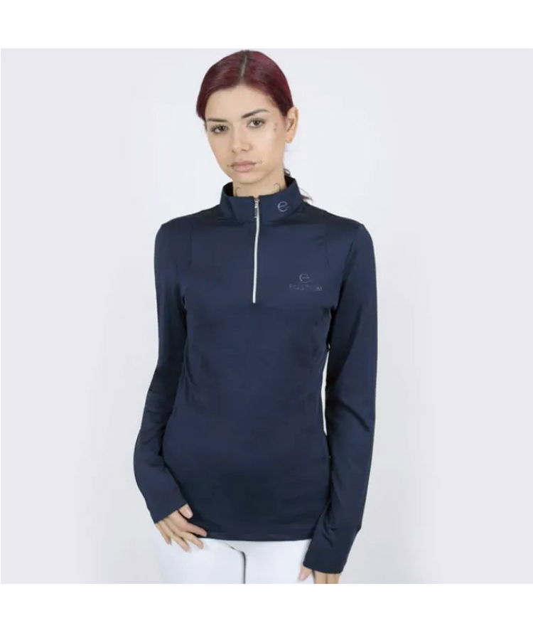 Maglia concorso a manica lunga da donna modello Ester con zip e collo alla coreana - foto 11