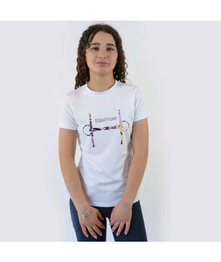 T-Shirt da donna con stampa multicolor modello Bit