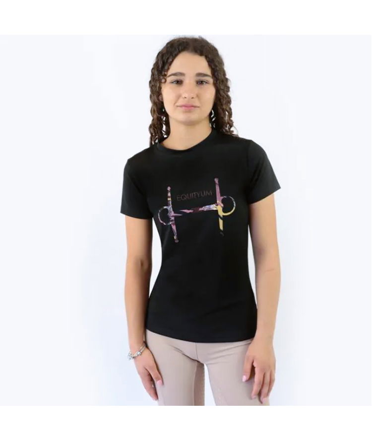 T-Shirt da donna con stampa multicolor modello Bit - foto 2