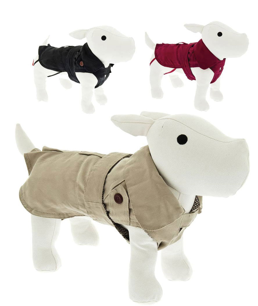 PROMOZIONE BEIGE Trench impermeabile per cani con interno staccabile 45 cm