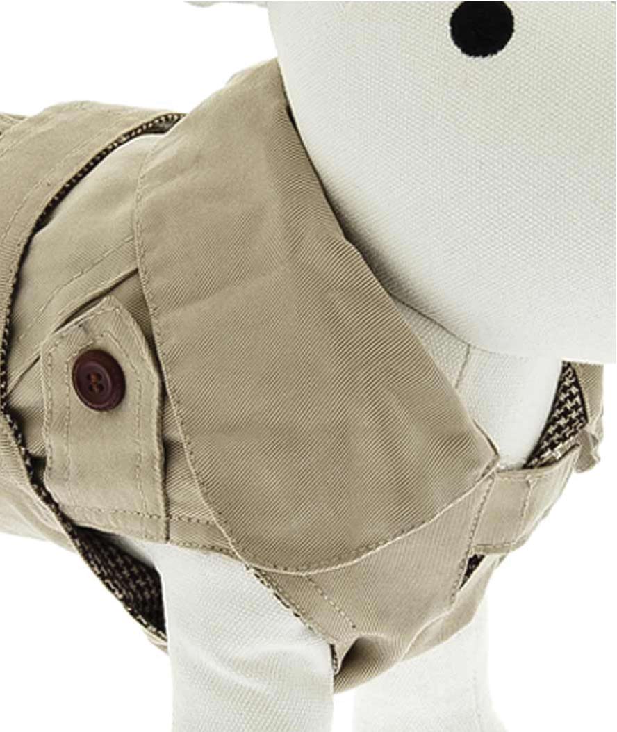 PROMOZIONE BEIGE Trench impermeabile per cani con interno staccabile 45 cm - foto 5