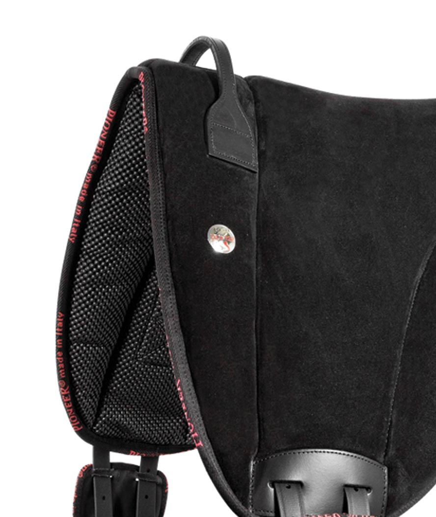 BAREBACK in pelle scamosciata con imbottitura in ovatta e memory foam con maniglia in cuoio, riscontri in biothane completo di sottopancia - foto 1