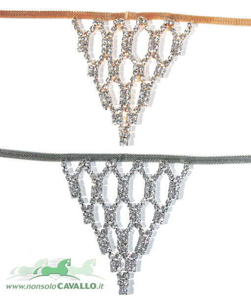 Frontalino Pioneer in cuoio con catena e pendente a cascata in swarovski - foto 1