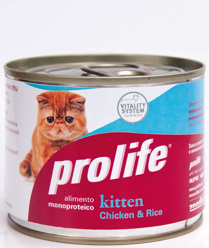 PROMOZIONE Prolife Kitten Pollo e Riso per gattini 18 lattine x 200g