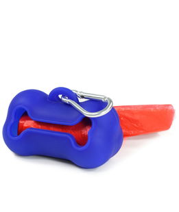 Dispenser in silicone a forma di osso con rotolo per cani