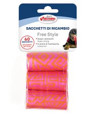Ricariche sacchetti igienici free style per cane 3 rotoli da 20 sacchetti